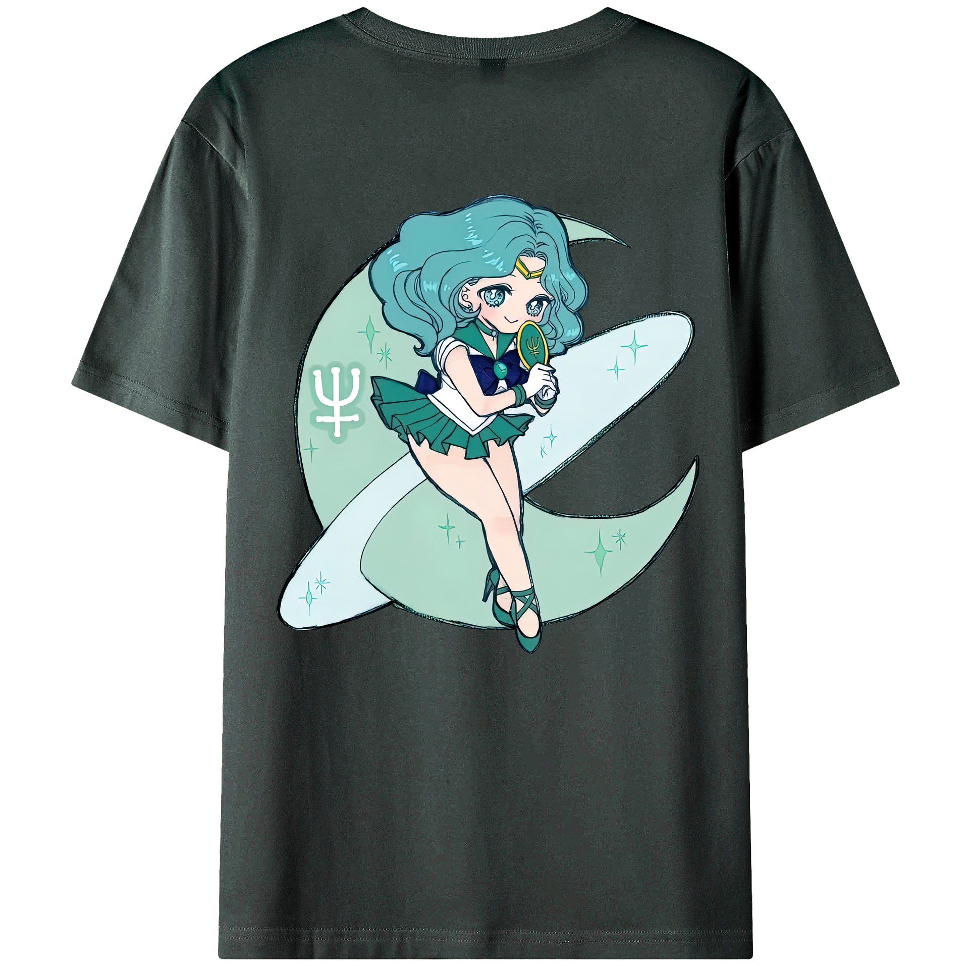 （画像用） 美少女戦士セーラームーン 海王 みちる（かいおう みちる） Sailor Moon Kaiou Michiru 綿100％ メンズ半袖Tシャツ（バックプリント） 通気性